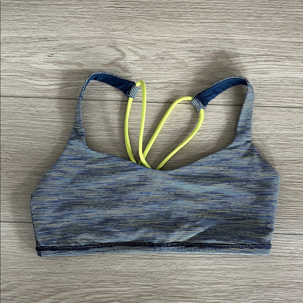 Lululemon Athletica Blue and Yellow Sports Bra